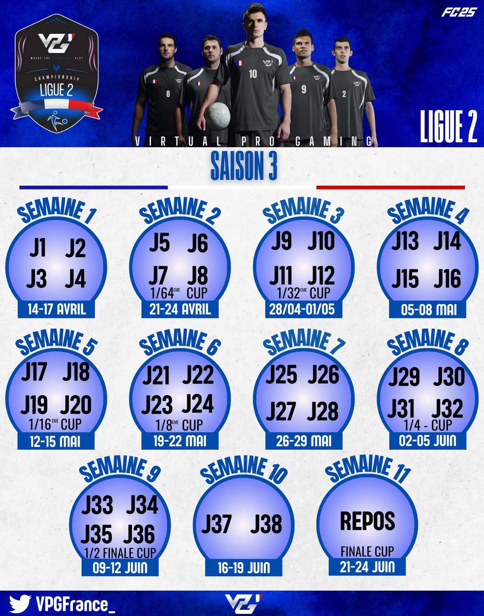 VPGFrance_'s tweet photo. Voici les calendriers de chaque ligue VPG France pour notre S3 qui commencera demain !

Bonne chance à toutes les équipes que les meilleurs gagnent ! https://t.co/Jvv0ilhPwX