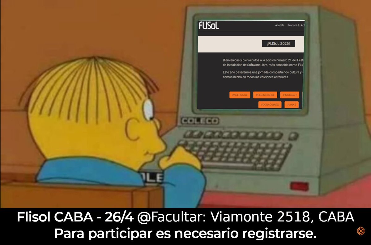 Todavía no te registraste para FLISoL CABA 2025???
Estamos terminando la agenda, hay muchas charlas interesantes!!!  🚀🚀🚀
Anotate GRATIS en caba.flisol.org.ar
