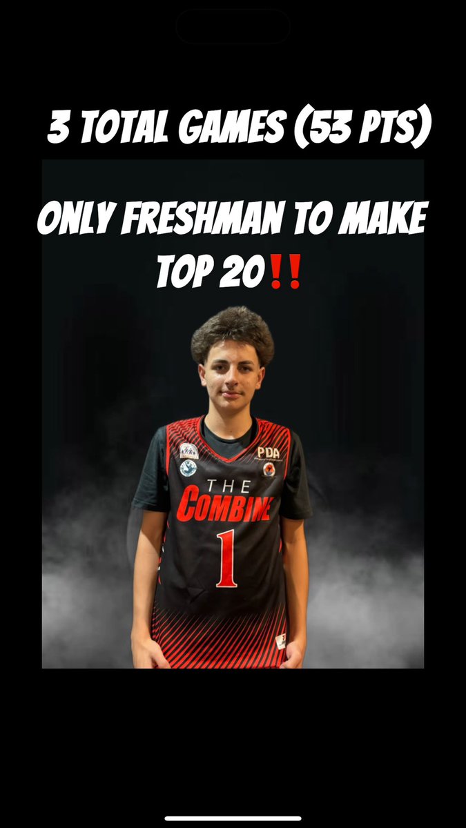 Jacethehooper's tweet image. C/O 2028 - THE COMBINE PDA. Played 3 games with a total of 53 pts. Only Freshman to make Top 20 game! @UAFSMBB @UAFSSports @UAFSMBBM @_ZaneGibson @arkansas_mens @JCCC_CavsMBB @CoachJonesy22 @BMusejr @CSCMBB @MuleriderHoops @SSCCAthletics @LoganVolsBBall @TSmithpeters11…