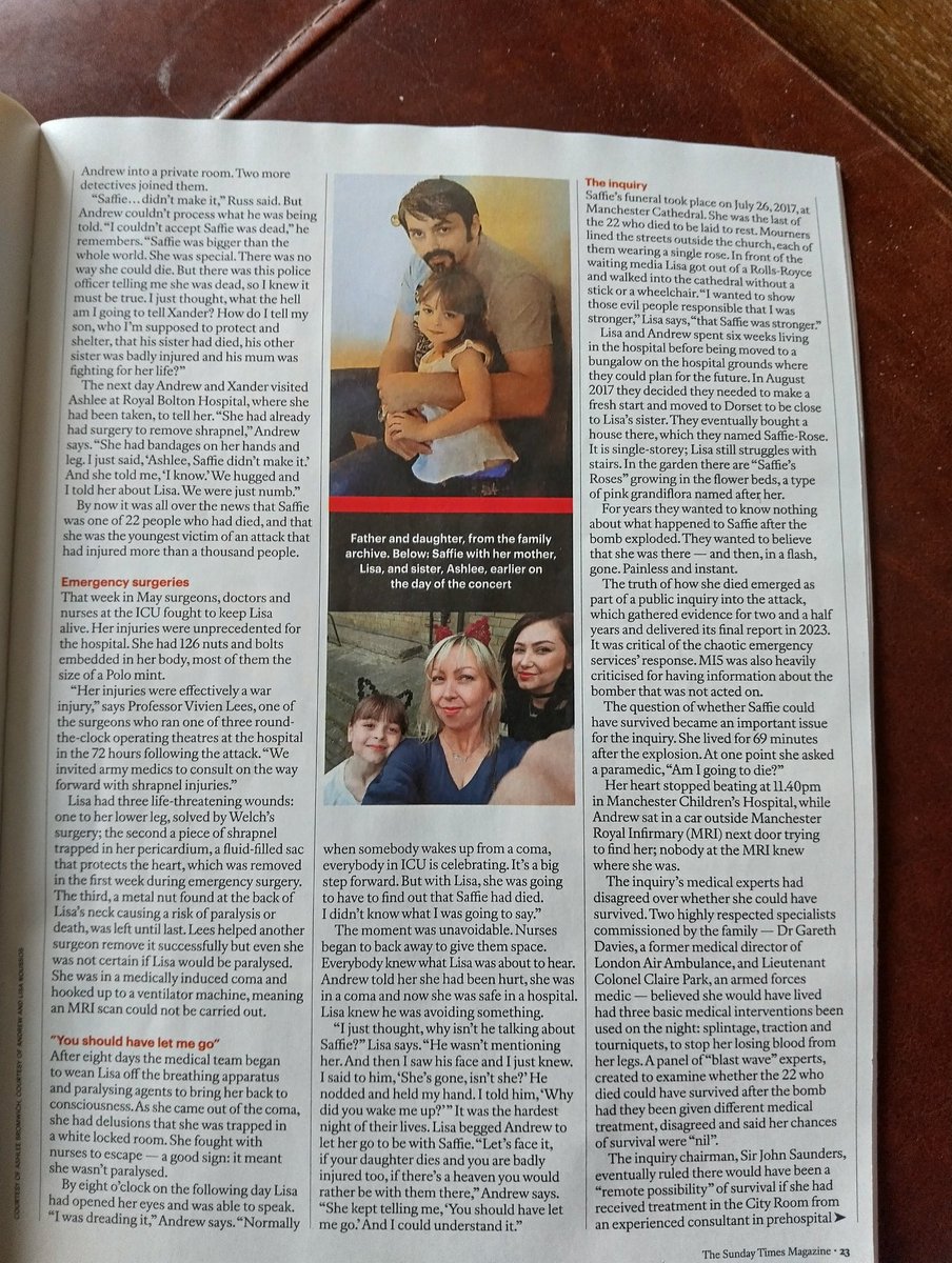 michael_hal's tweet photo. Very moving read on Saffie-Rose, the youngest victim of the Manchester Arena bombing. Look back in anger. From Sunday Times magazine. https://t.co/4B8tkwlBI1