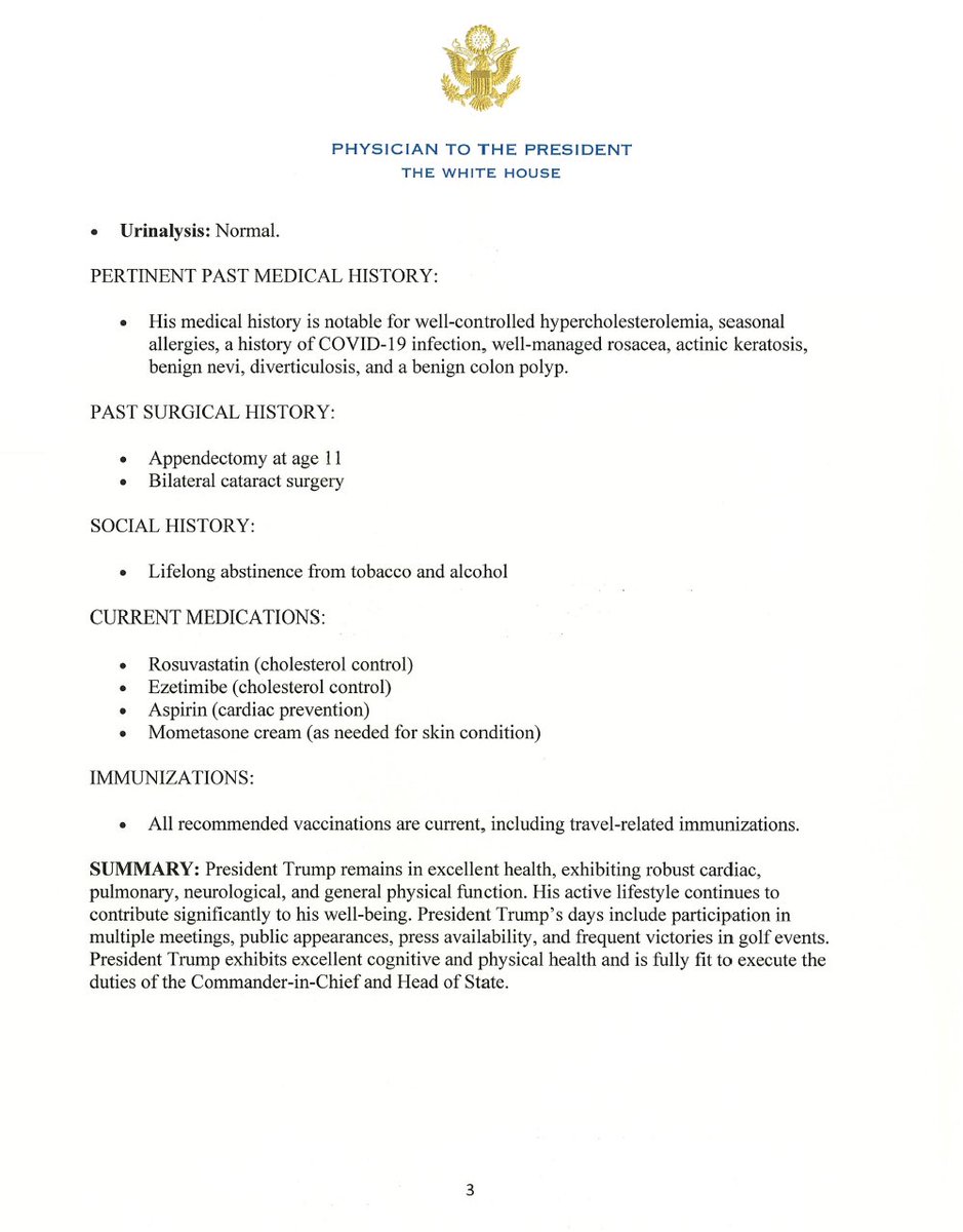 RapidResponse47's tweet photo. “President Trump exhibits excellent cognitive and physical health and is fully fit to execute the duties of the Commander-in-Chief and Head of State.” https://t.co/VYXxjPoSEd