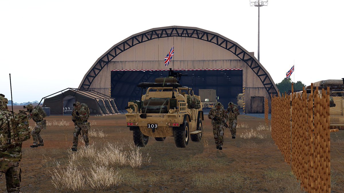 🌍 Operation Noble Desert Begins! last night 40CDO along with its partner units deployed to the Kambala region of Africa, tasked with removing the local insurgency. Here are some shots of the first on the ground deployment captured by our lads! 

#arma3 #milsim
<a href="/ArmaPlatform/">Arma Platform</a>