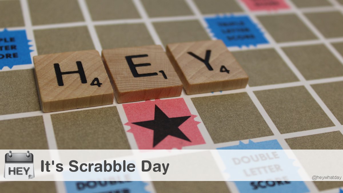 HeyWhatDay's tweet image. It's Scrabble Day! 
#Scrabble #ScrabbleDay #NationalScrabbleDay