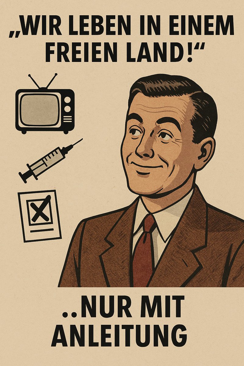 WissenWerteWand's tweet photo. „Wir leben in einem freien Land!“
…sagen Leute, die:
📺 jeden Tag dieselben Nachrichten gucken
💉 tun, was Lauterbach empfiehlt
🗳️ wählen, was die Tagesschau vorschlägt
…und dich dann einen „Gefährder“ nennen 😏
Aha. Freiheit. Ich versteh.
#WissenStattWarten #Systemfrage #SelberDenken #FreiheitOhneZensur