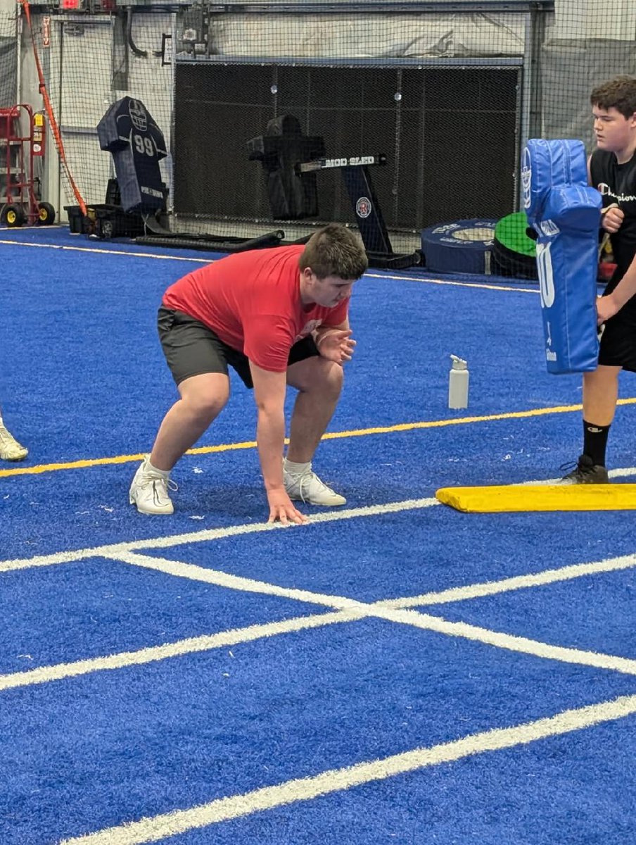 Got a great workout at Lineman Lab today with Coach Rodick. Learning tons to become a better athlete and football player. I'm having a great time getting better.