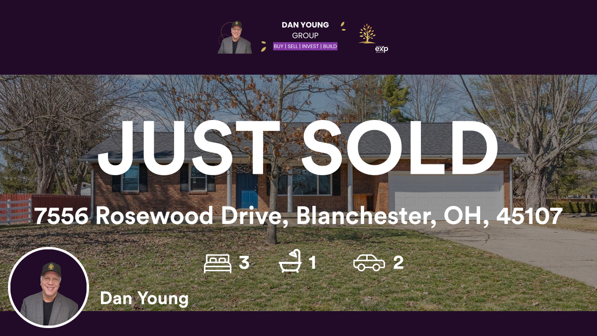 DanYoungGroup's tweet photo. 🛌 3 🛀 1 🚘 2
📍 7556 Rosewood Drive, Blanchester, OH, 45107

My latest sale on RateMyAgent.
Ohio Broker 2002020581
https://t.co/FxItNiaj3a

...
#ratemyagent #realestate https://t.co/ZXp1t2iY3a