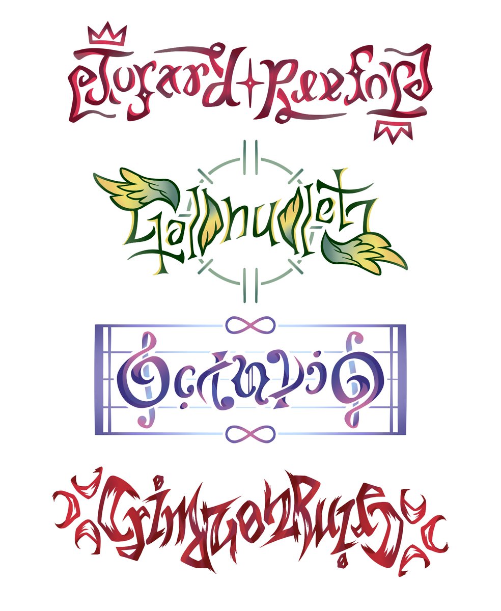 tilly_ton's tweet image. Armis names as Ambigrams.  If ya flip them upside down, they still read the same!

What’s the point? Uh… ‘cause it’s cool!
#JurasickArt #GBArt #Artavio #CrimzonMuze