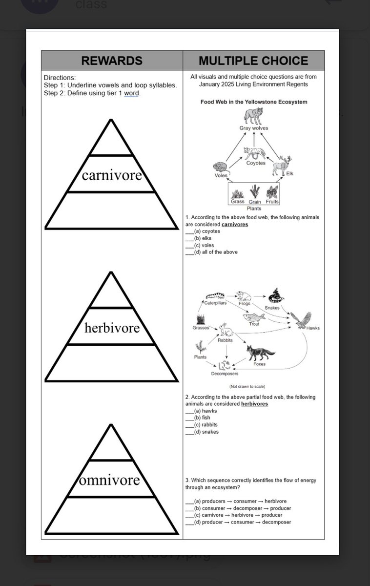 In ELA class, we learn the etymology of high-frequency tier 2 science words for deeper understanding and long-term recall for Regents multiple choice questions.