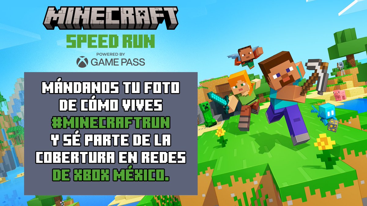 XboxMexico's tweet image. Mándanos tu foto de cómo vives #MinecraftRun y sé parte de la cobertura en redes de Xbox México.