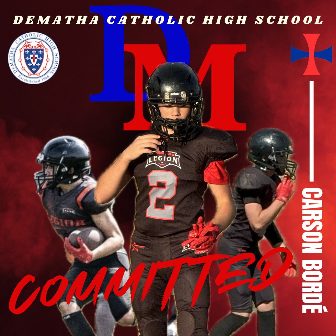 CarsonBorde's tweet photo. I am thrilled to announce my commitment to DeMatha Catholic High School. I want to thank God, my family and my coaches who have all stood by me and guided me in this journey in this next step in my life. Go Stags! 🎩🎩
#demathafootball #dematha #Football #nfl https://t.co/r3zFb1lBan