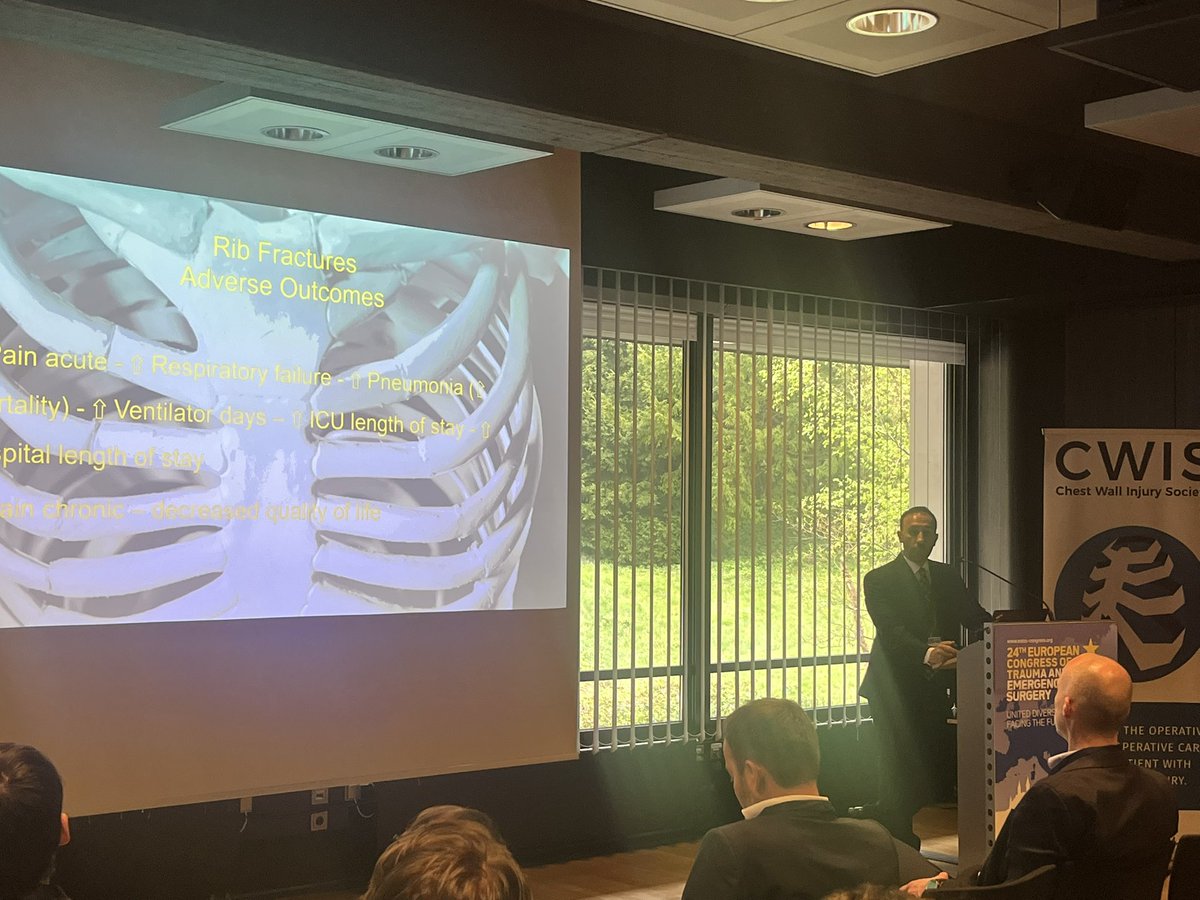 CWISociety's tweet photo. Terrific presentation about the burden of chest wall injuries at @estesonline by @thefighter_sm. Kicking off the #CWIS mini-symposium well! #ECTES2025 https://t.co/JcusODFXwg