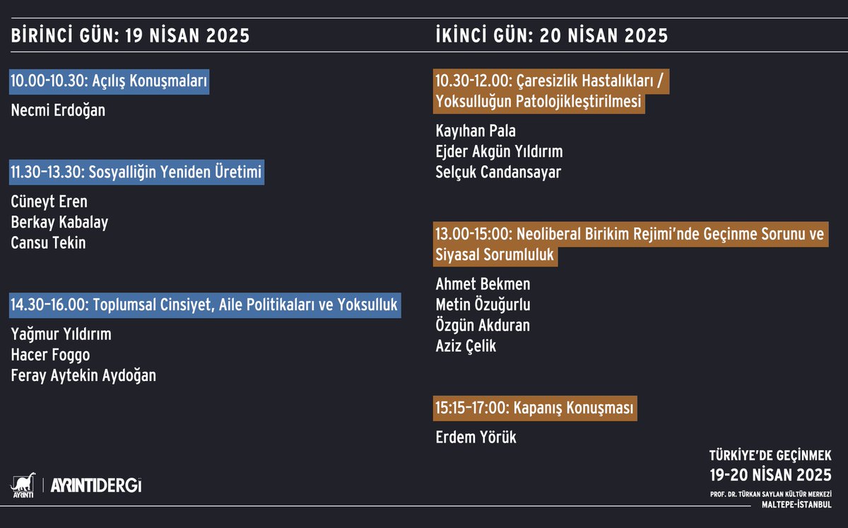 “Türkiye’de Geçinmek” sempozyumu için son 6 gün! Prof. Dr. Türkan Saylan Kültür Merkezi, İstanbul’da gerçekleşecek etkinliğimize sizleri bekliyoruz.