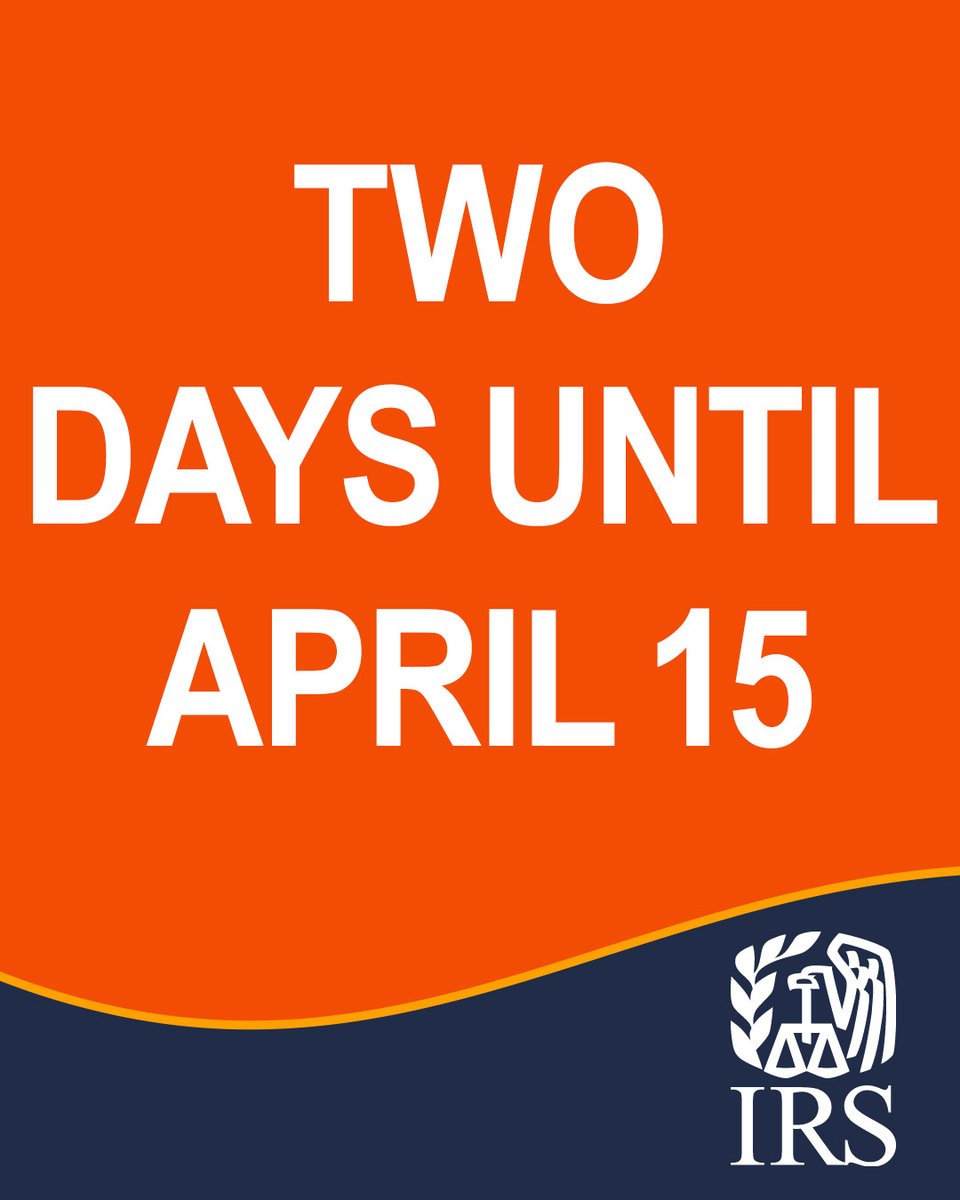 IRSnews's tweet photo. TWO DAYS remain. The law provides you a three-year window to claim a refund. This is your reminder that for 2021 tax returns, the #IRS deadline is coming up April 15, 2025: https://t.co/ddNOlDdMTu https://t.co/lkNfcpwm3b