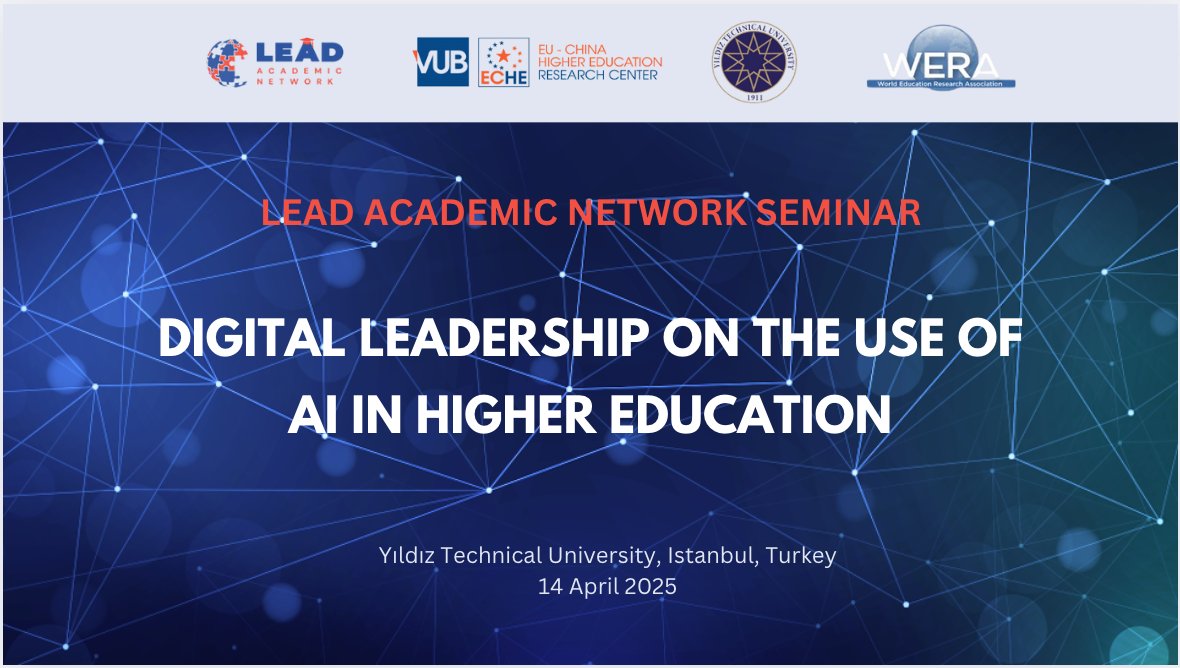Lead2P's tweet photo. The LEAD Academic Network is pleased to announce its next academic Seminar “Digital Leadership on the use of AI in Higher Education”, which will take place from 14-15 April, 2025, at Yildiz Technical University in Istanbul, Turkey. https://t.co/3t8F8tdnCF