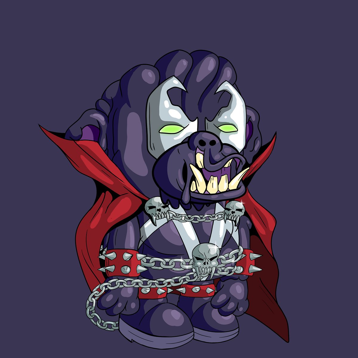 A big Shout Out to the Legend - the one and only - the GOAT <a href="/sigma_and_omega/">Goose</a> 🤩 Thank you so much for this custom 1/1 Mutant <a href="/AKidOnApe/">A KID</a> 🙏🏼 Spawn was one of the first anti heroes I loved as a kid so this version means a lot to me. #NFTCommunitys #APE