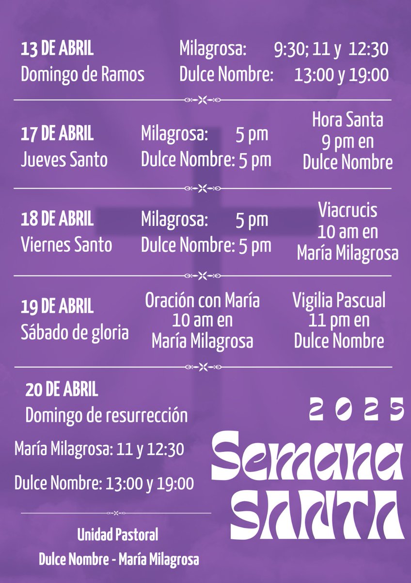ParroDulceMilag's tweet photo. Nuestro programa de Semana Santa. https://t.co/9dkkvvDpEI
