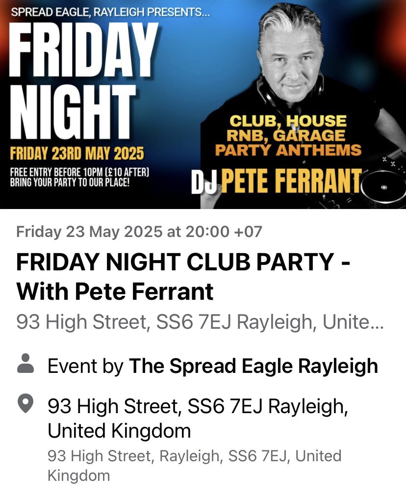 ***Exclusive***Friday 23rd May @ The Spread Eagle Rayleigh , Essex.***A Friday guest spot*** I have had the privilege to have been asked to play. See you all there 🫶🏻🥰👌🏼👍🏼🤩😎🥳# CantWait 🙌🏻😁