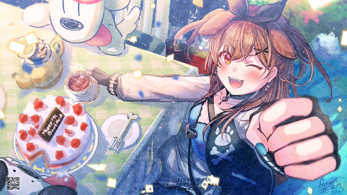 戌神ころね ,戌神ころね(通常) 「6周年おめでとうございます!!!!!!#戌神ころね6周年 #できたてころね 」|壱十九 / illustratorのイラスト