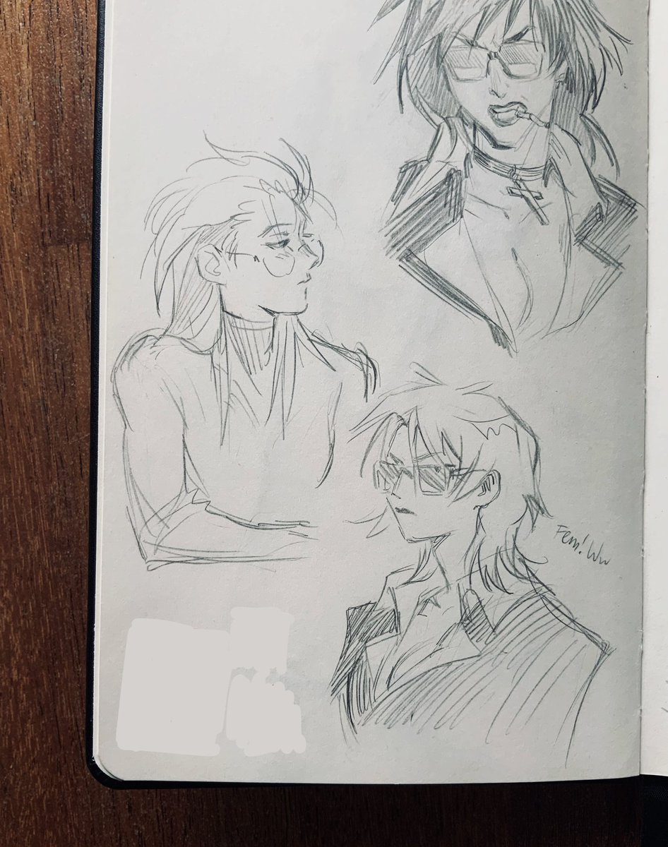 rybajek's tweet photo. fem Vashwood sketchbook post!!  topless page as promised 🤲 #vashwood #trigun #genderbend https://t.co/JaTlufUH9u