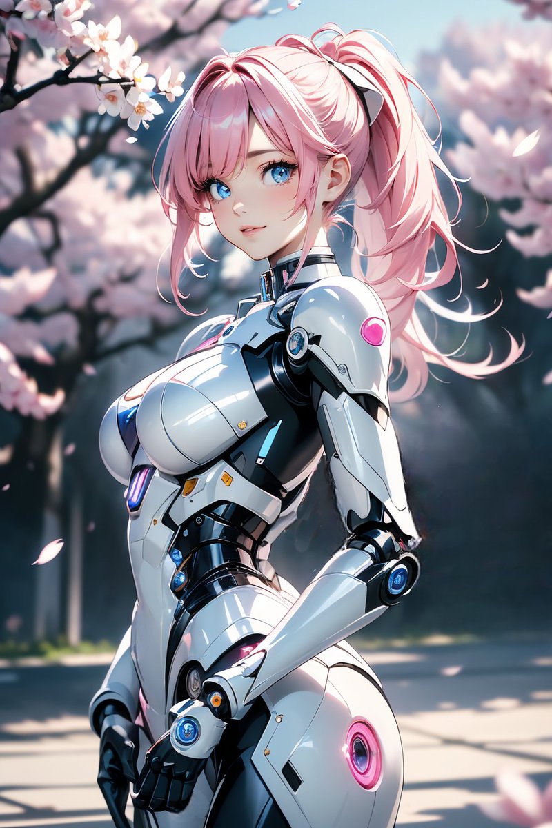 RobotGirlMania's tweet image. 「モウスグ散ルカラ写真撮ロウネ！」って言いながらポーズをとるのモモちゃん。
#AIアンドロイドの彼女