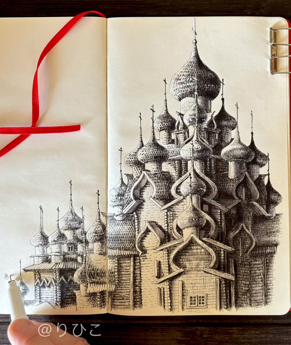 rihiko_art's tweet photo. ロシア 世界遺産プレオブラジェンスカヤ聖堂を描きました。
続きは拙サイトのロシアページで(情報はウクライナ侵攻前のものです…早く平和になってほしい)
https://t.co/Zys0WJ8Ydf
#urbansketch #illustration #archisketch #イラスト #スケッチ #アート #アナログ絵 #モレスキン https://t.co/hLVODMHKgm