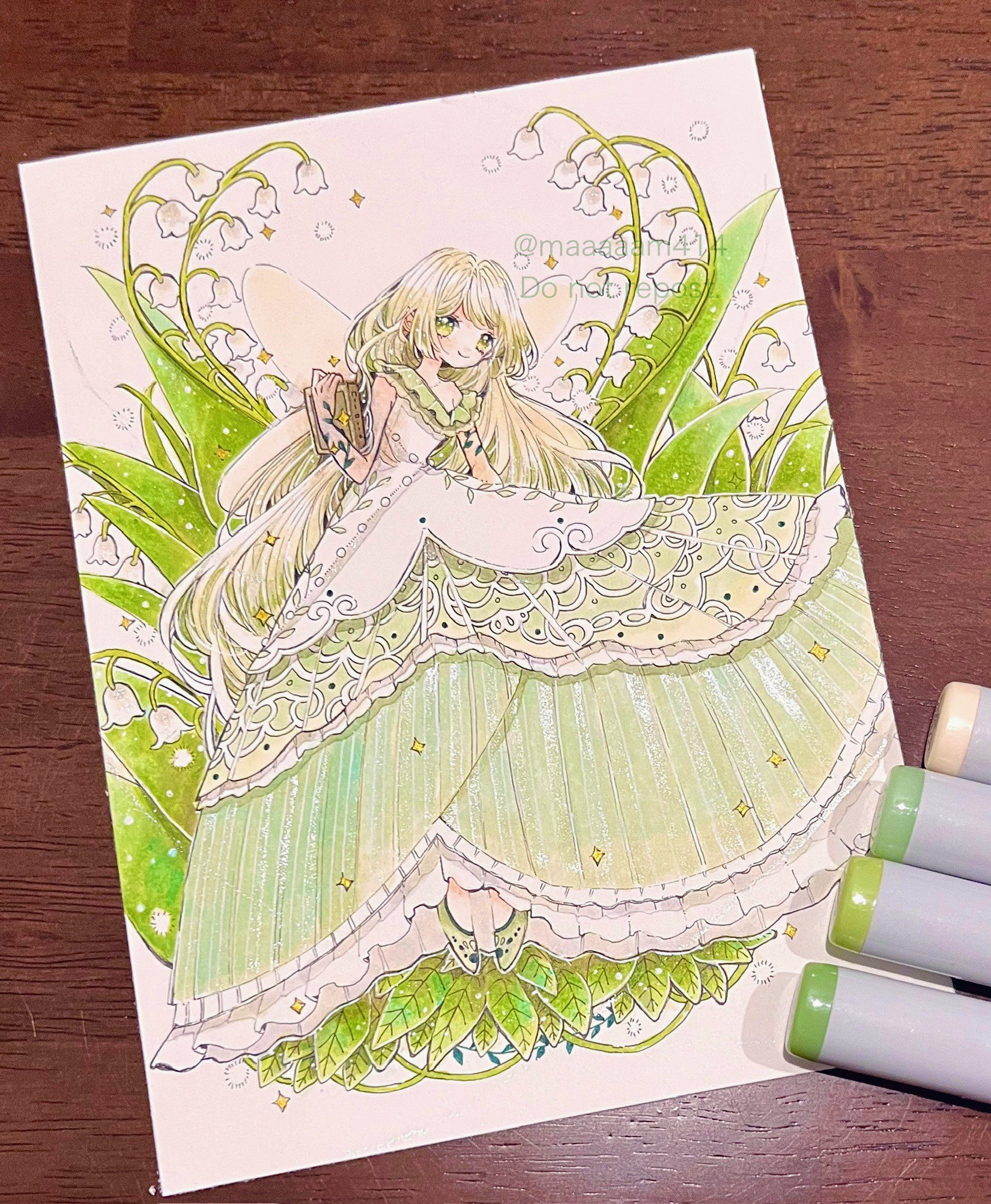十二美神『巳』 翠蓮 オリジナル原画 コピックイラスト mam on X: 