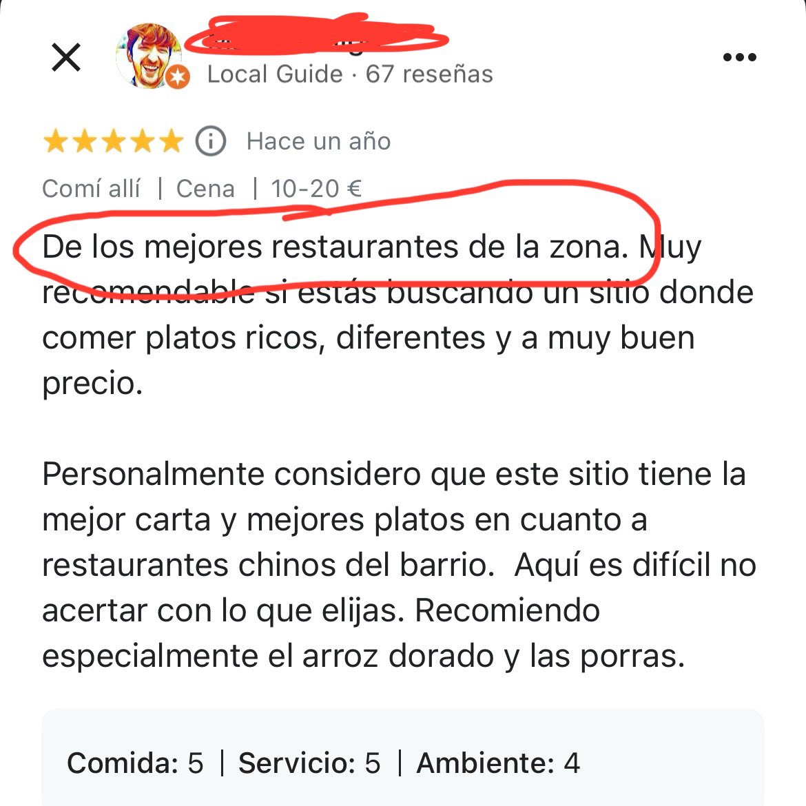 Sobre el restaurante chino de Madrid que vendía palomas como pato laqueado, el Jin Gu de Usera, solo deciros que tenía un 4,2 sobre 5 en Google.

efe.com/espana/2025-04…