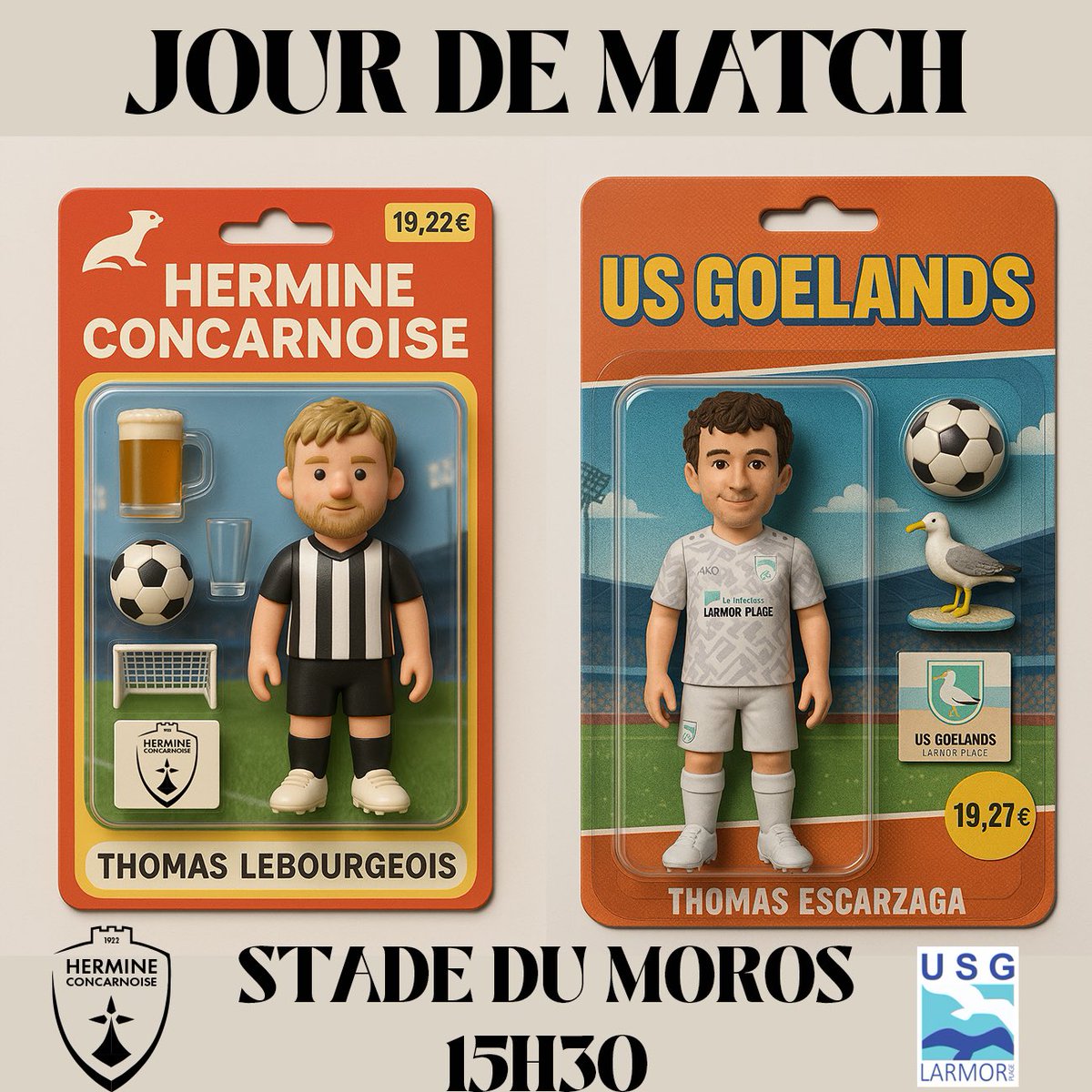 𝗝𝗢𝗨𝗥 𝗗𝗘 𝗠𝗔𝗧𝗖𝗛 🖤🤍

Nos noirs et blancs affrontent l’@us.goelands ce jour au Moros à 15H30 ! 👀
Le soleil essaie de faire son apparition alors nous comptons sur toi pour faire de même ! 😝👊🏽

Allez les gars ! 🖤🤍