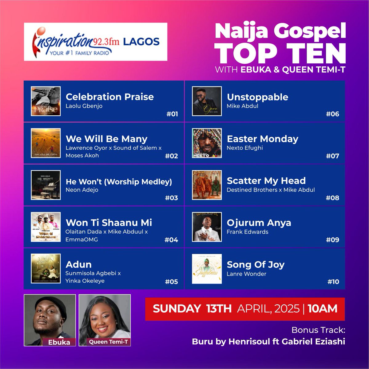 IFM923's tweet photo. #livenow on SUNDAYPRAISEJAM 
with @kielebuka &amp; @QueenTemiT1 

@Laolugbenjo  @mikeabdulng @NeonAdejo @Nextoefughi @olaitandada @frankrichboy @Simplysunmi @YinkaOkeleye579 @iamlanrewonder @lawrenceoyor @soundofsalem @MoseSAK @emmaomg @teewhyontop @IAMFRESHOIL https://t.co/lder5yM3An