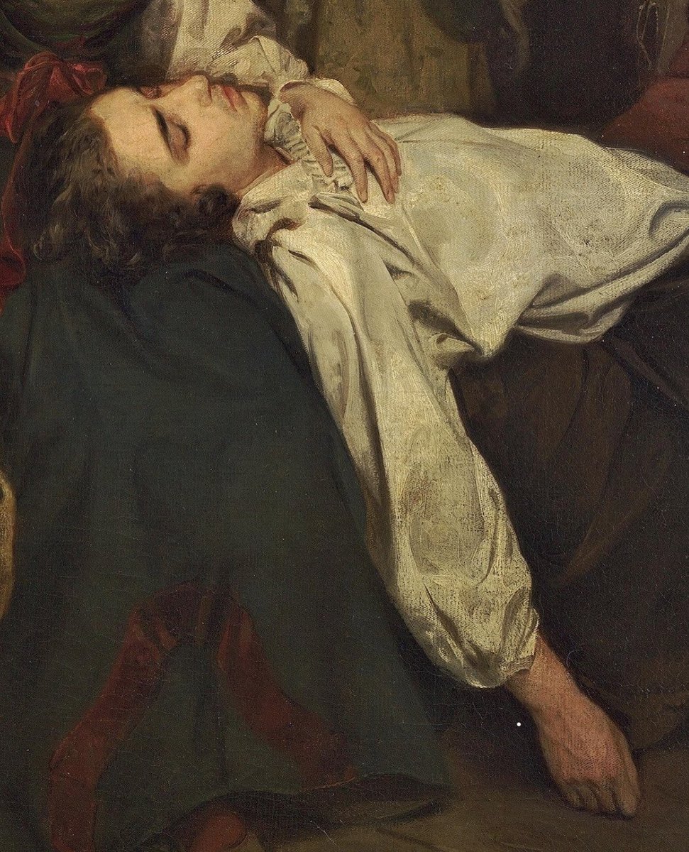 AcademiaAesthe1's tweet photo. Der Morgen Nach Der Feier(detail) by Ludwig Knaus, 1853 https://t.co/yYz9k2TffY