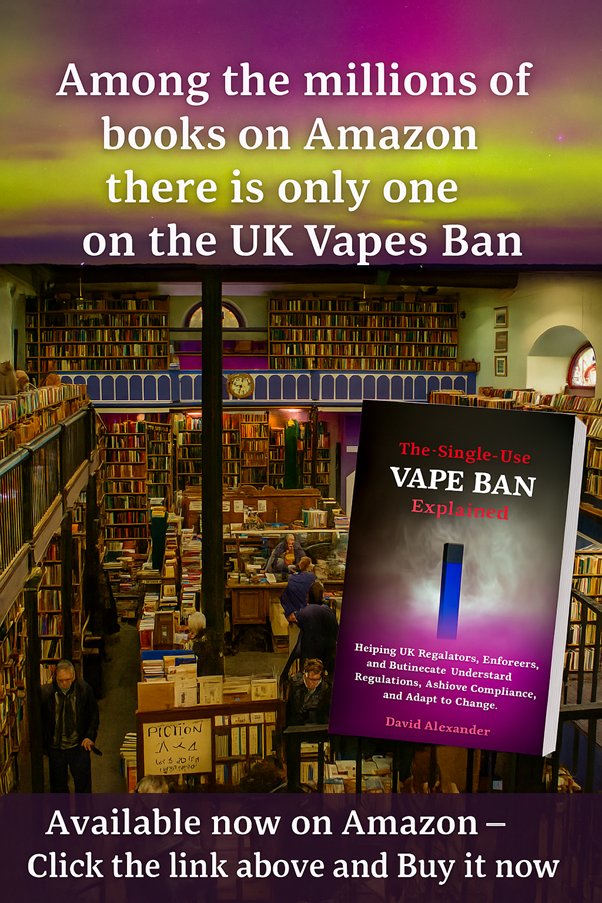 DavidAl11966542's tweet photo. 🚭 Among the millions of books on Amazon, only ONE explains the UK #VapeBan.

✅ Clear, practical, essential.
�� Available now – click the link &amp; grab your copy.
https://t.co/QxXlEw4hgX

#Vaping #UKLaw #Compliance #Enforcement #PublicHealth #AmazonBooks https://t.co/Ug1UKjAMyO