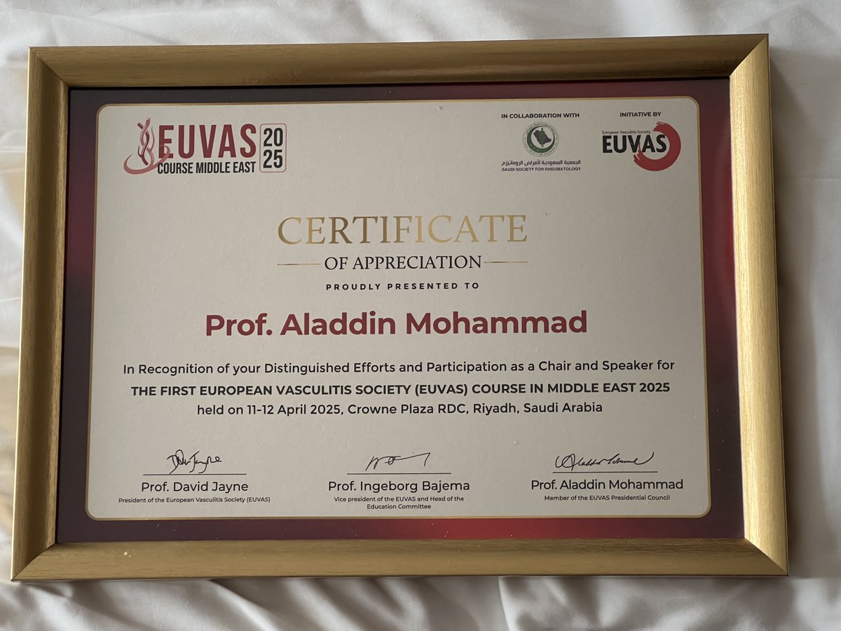 THE EUVAS MIDDLE EAST VASCULITIS COURSE IN RIYADH_ KINGDOM OF SAUDI ARABIA
