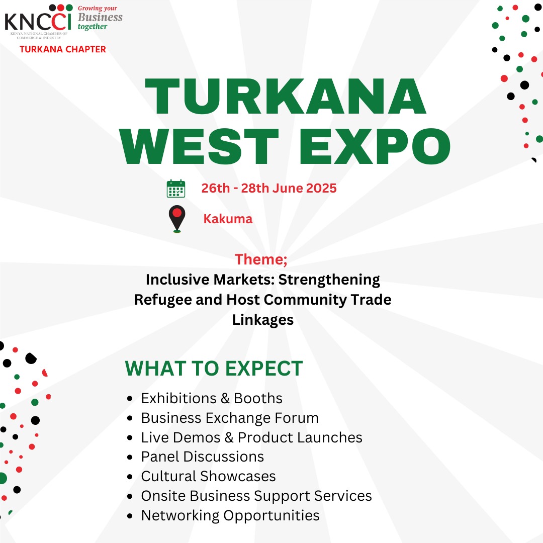 Get ready for a transformative experience at the #Turkana_West_Expo this coming June, where innovation meets opportunity. This event will brings together local entrepreneurs, SMEs, youth innovators, development partners, government agencies, and investors for a dynamic showcase