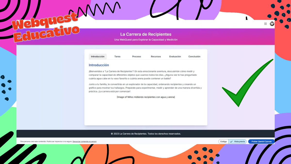 gesvin's tweet image. Docentes, ¡creen tareas que inspiren! ✨ Vean cómo usar EduLabs Docentes y Gemini para diseñar WebQuests motivadores. ¡Participación asegurada! 👉
youtu.be/3yvb1bwHAUg #WebQuest #IAEducativa #EduLabsDocentes Vía @gesvin