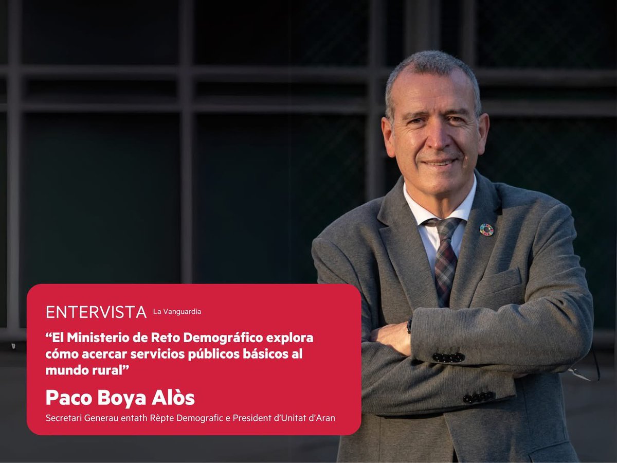 Unitat d'Aran (@unitatdaran) on Twitter photo 🗞️Compartim era entervista a Paco Boya, Secretari Generau tath Rèpte Demografic e President d’Unitat d’Aran “Radiografía de la España vacía para avanzar hacia el país de los 30 minutos” de <a href="/LaVanguardia/">La Vanguardia</a>
🔗 lavanguardia.com/vida/20250401/… 🗞️Compartim era entervista a Paco Boya, Secretari Generau tath Rèpte Demografic e President d’Unitat d’Aran “Radiografía de la España vacía para avanzar hacia el país de los 30 minutos” de <a href="/LaVanguardia/">La Vanguardia</a>
🔗 lavanguardia.com/vida/20250401/…