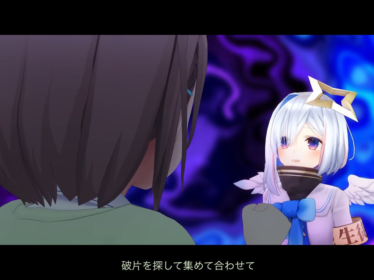 #今週のホロぐら1コマ
まさか割れたガラスを再利用していたとは…業者が新しくガラス張り替えてんだとおもってたわ…しかものどかちゃんが手作業で集めてんのか！そらやりがいも感じてくるわな
#ホロぐら #春先のどか #FUWAMOCO #尾丸ポルカ #天音かなた