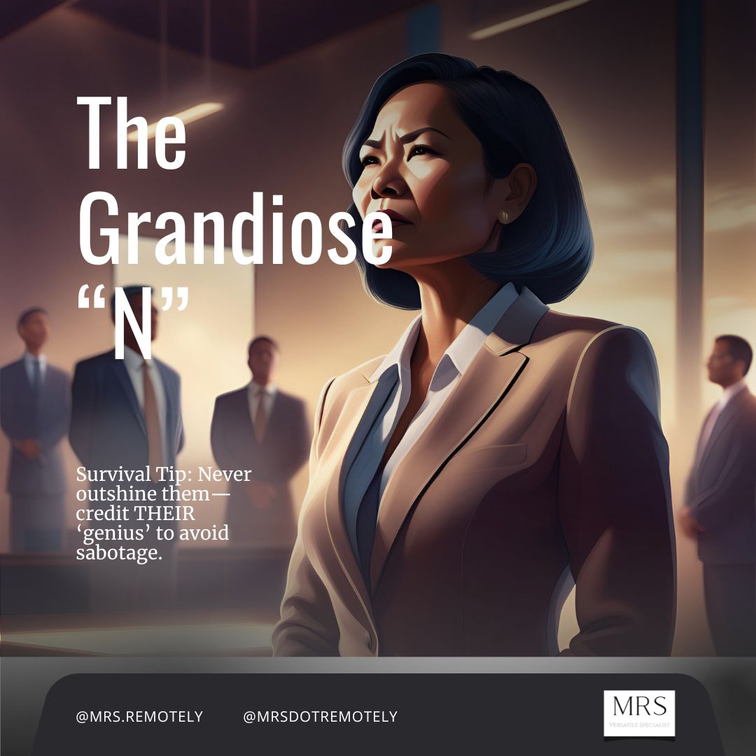 mrsdotremotely's tweet photo. When your boss acts like a CEO but leads a team of 5… 🚩 Grandiose Narcissists need constant worship.
💡 Survival Tip: Never outshine them—credit THEIR ‘genius’ to avoid sabotage.
👇 Tag someone who’s met this type!
#ToxicBoss #OfficePolitics #NarcissismAtWork #WorkplaceSurvival https://t.co/574yFxvQCj