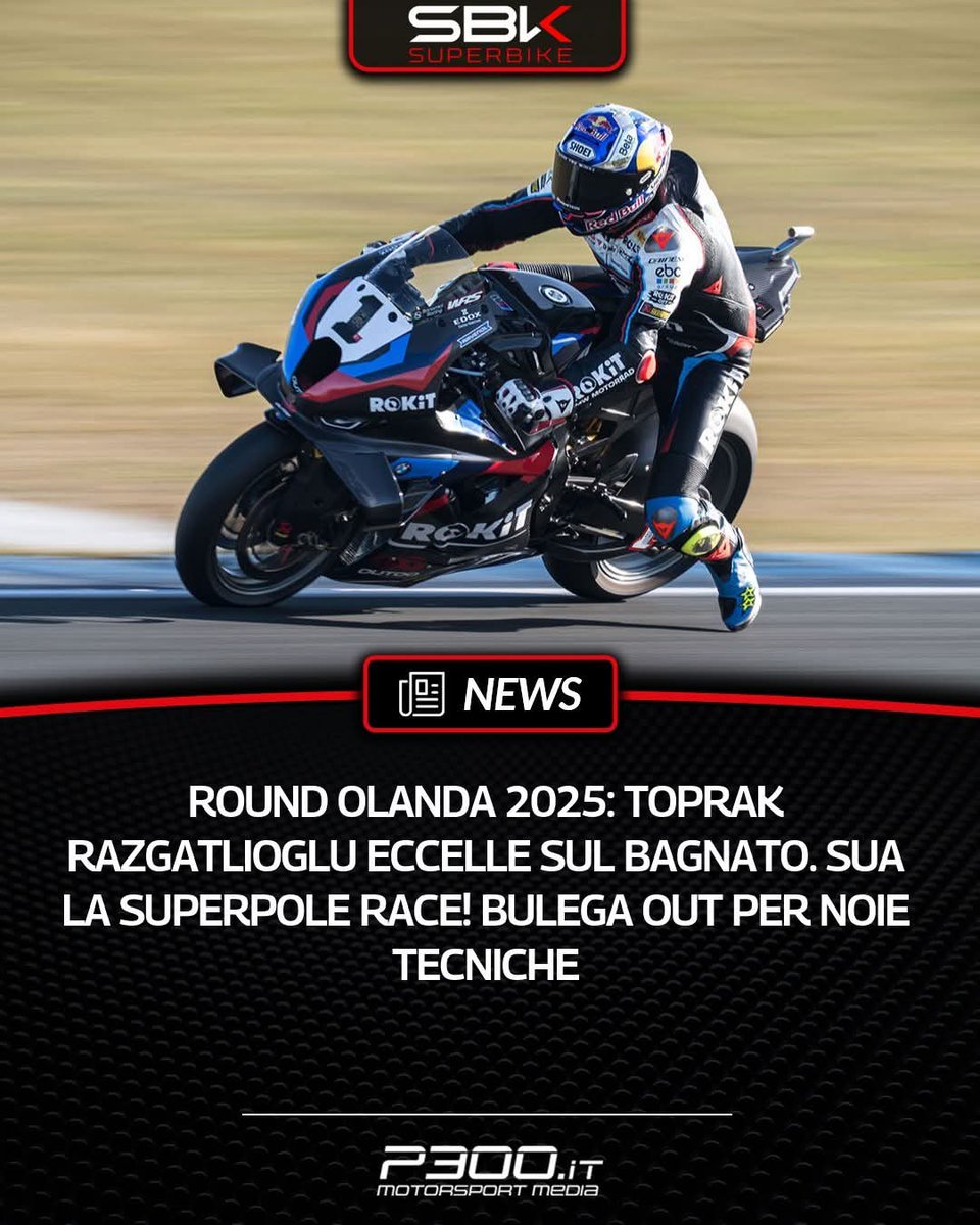 P300it's tweet photo. SBK | Round Olanda 2025: Toprak Razgatlioglu eccelle sul bagnato. Sua la Superpole Race! Bulega out per noie tecniche
✍️ di Francesco Gritti
🔗 https://t.co/ehZX802Rpb
#p300 #P300it #DutchWorldSBK #Assen #TTAssen #WorldSBK #SBK #SPRace #ToprakRazgatlioglu #Razgatlioglu https://t.co/sTWYYus3F4