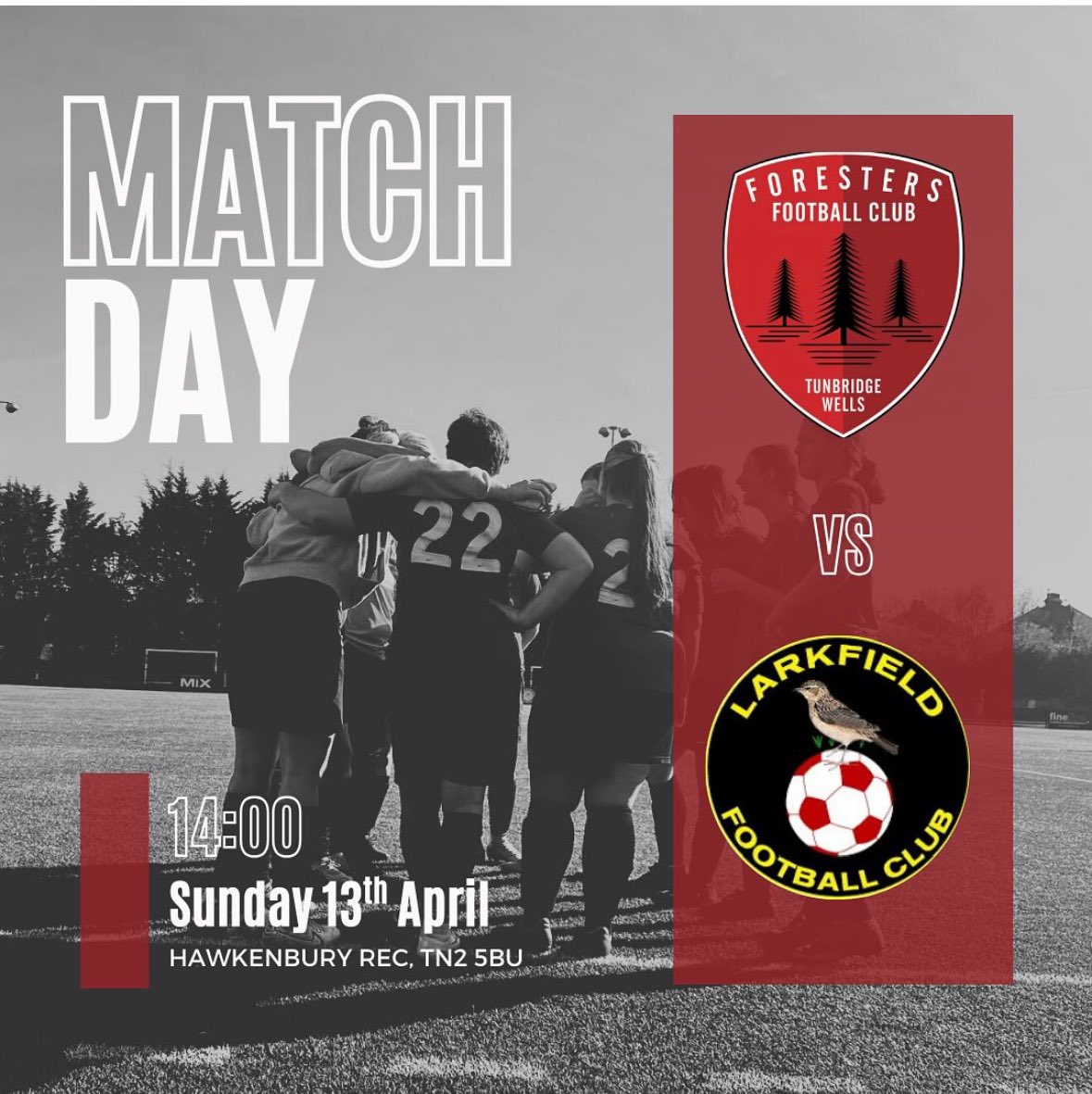 We welcome league leaders  <a href="/LarkfieldLadies/">Larkfield Ladies</a> to #tunbridgewells in our last home league game of the season in this <a href="/SECWFLnews/">SECWFL</a> fixture.
Your support is always welcome 
#fozzies🟥⬛️
<a href="/twforesters/">TW Foresters FC</a> 
<a href="/WestKentSport/">West Kent Sports News</a>