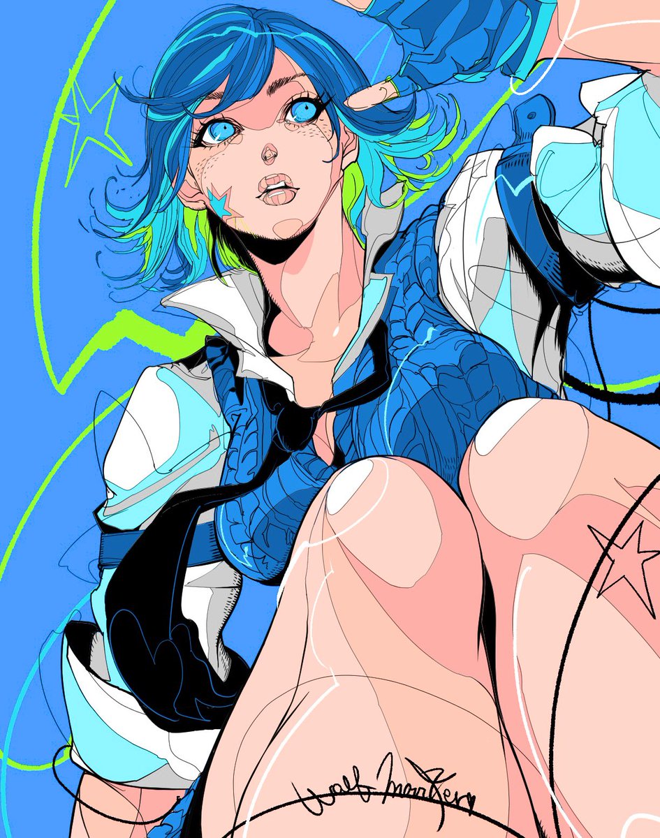 WolfMarker's tweet image. The most common character I end up drawing for a breather is Asuka Kazama, I guess I like her🩵💙