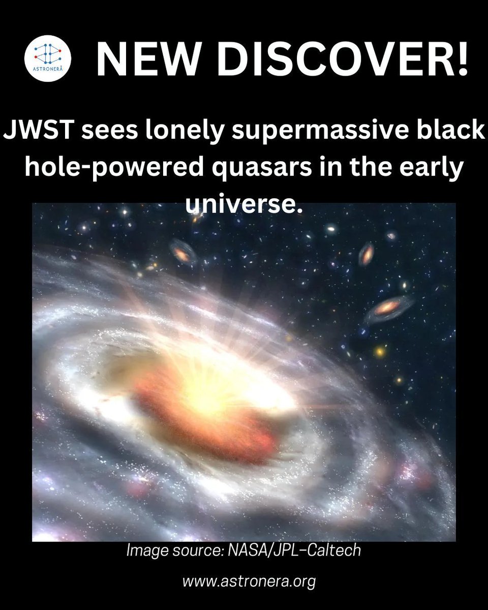 AstronEra's tweet image. Witnessing cosmic giants collide! The James Webb Space Telescope captures a supermassive black hole merger from the universe's infancy.
Read more :buff.ly/NxnNmNC 
For more update visit : buff.ly/jdXRBQX 
#BlackHoleMerger #JamesWebb #CosmicEvolution