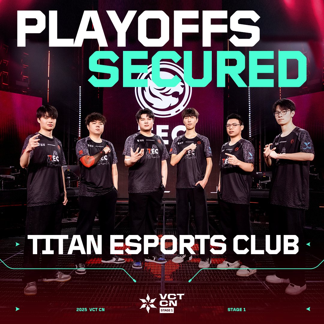 valesports_cn's tweet photo. .@TEC_Valorant secured their spot in #VCTCN Stage 1 Playoffs!!!! https://t.co/w8CBqb7ad8