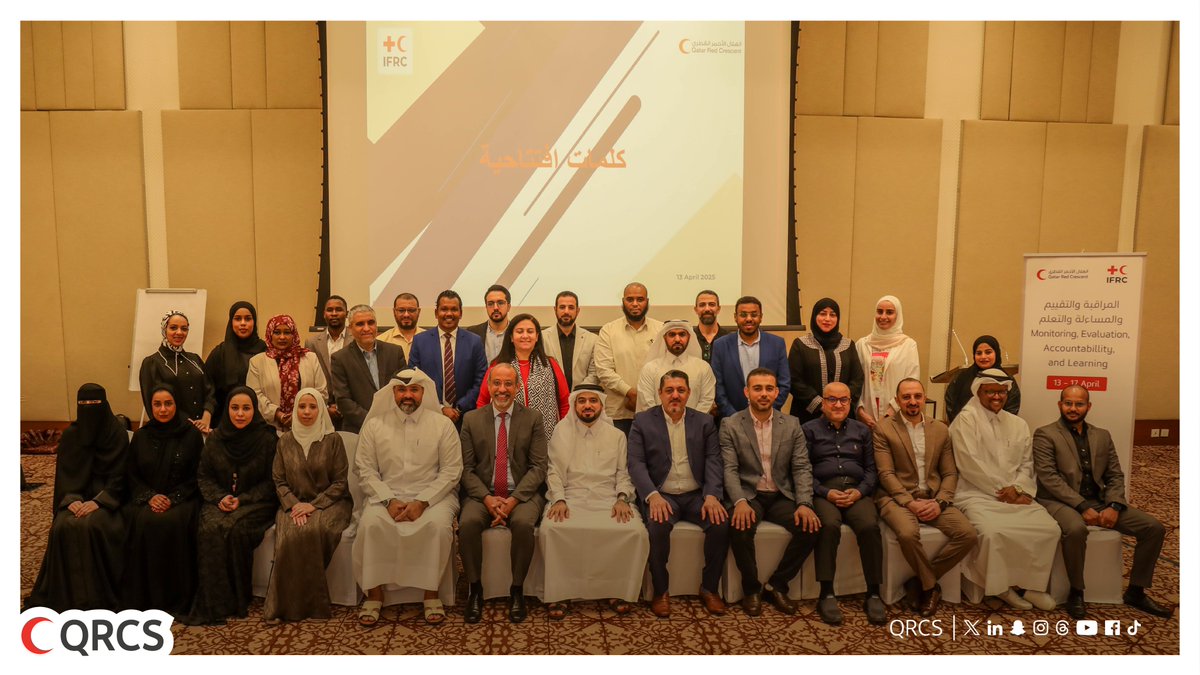 QRCS's tweet photo. @QRCS Sec-Gen @Faisal_AlEmadi  opens 5-day Monitoring, Evaluation, Accountability &amp; Learning workshop, held in cooperation with @IFRC_MENA  regional office https://t.co/SQcFzK87dz