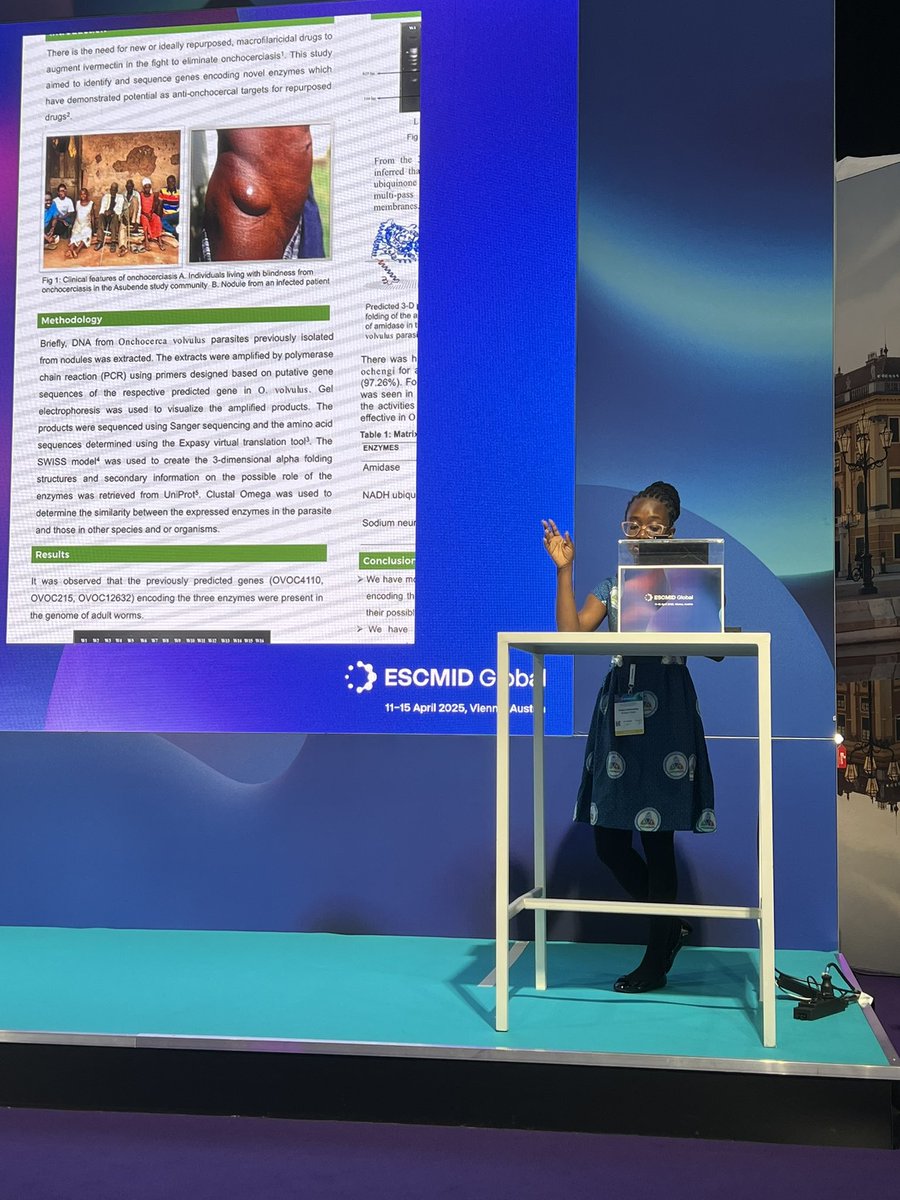 Ann__boat's tweet photo. With the support from ESCMID global outreach award, I presented our findings on onchocerciasis on behalf of NeTrodisOH  at ESCMID Global 2025 in Vienna https://t.co/p2y1J6oxBj