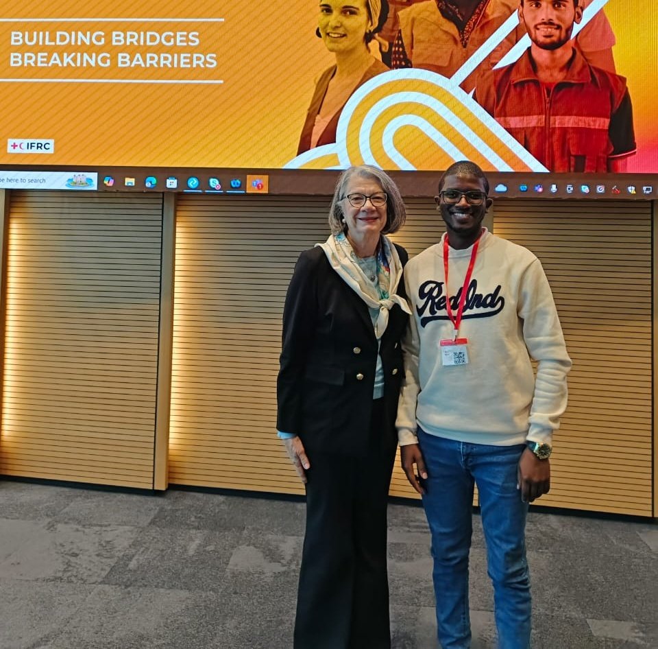Honored to meet <a href="/ifrc/">IFRC</a> President <a href="/KateForbes_IFRC/">Kate Forbes</a> in #geneva through my role as <a href="/ifrc/">IFRC</a> Africa Region Youth Commissioner. We shared Africa youth insights &amp; ways to build bridges, break barriers.
“Leave no stone unturned.”
Muzonse Tiyamika.
#IFRC #AfricaYouthVoices #YouthLeadership