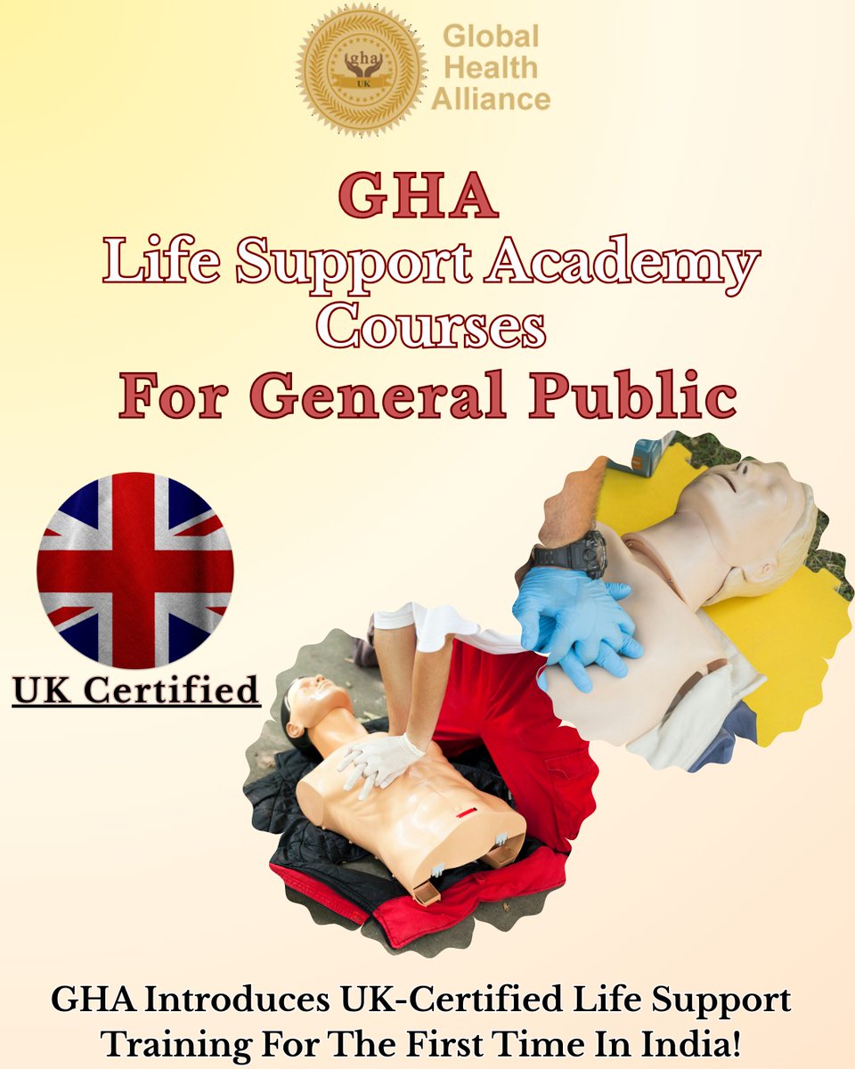 GhaHealth's tweet photo. For the 1st time in India, GHA Life Support Academy brings UK-certified life-saving courses for the general public
Gain international certification & be ready to save lives
Enroll now: https://t.co/iguuJnBZCI
#GHALifeSupportCourses2025 #India #UKCertified #FirstTimeInIndia https://t.co/E3vjVoh6Ne