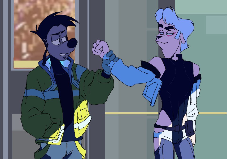 curfoat's tweet image. “If I hadn’t known any better I’d say you’re a picksocket”
“So what, you gonna put cuffs on me?”
“Can’t believe it, you’re a petty thief…”
“Do I know you?”
#maxley #cyberpunkedgerunners #maxgoof #bradleyuppercrustiii #AU #maxleyfanart