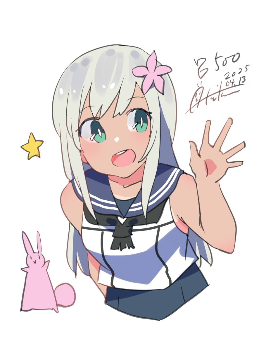 艦これ「呂500『やっほ!』#艦これ #呂500#艦これ版深夜の真剣お絵描き60分一本勝」|あき缶@inicaのイラスト