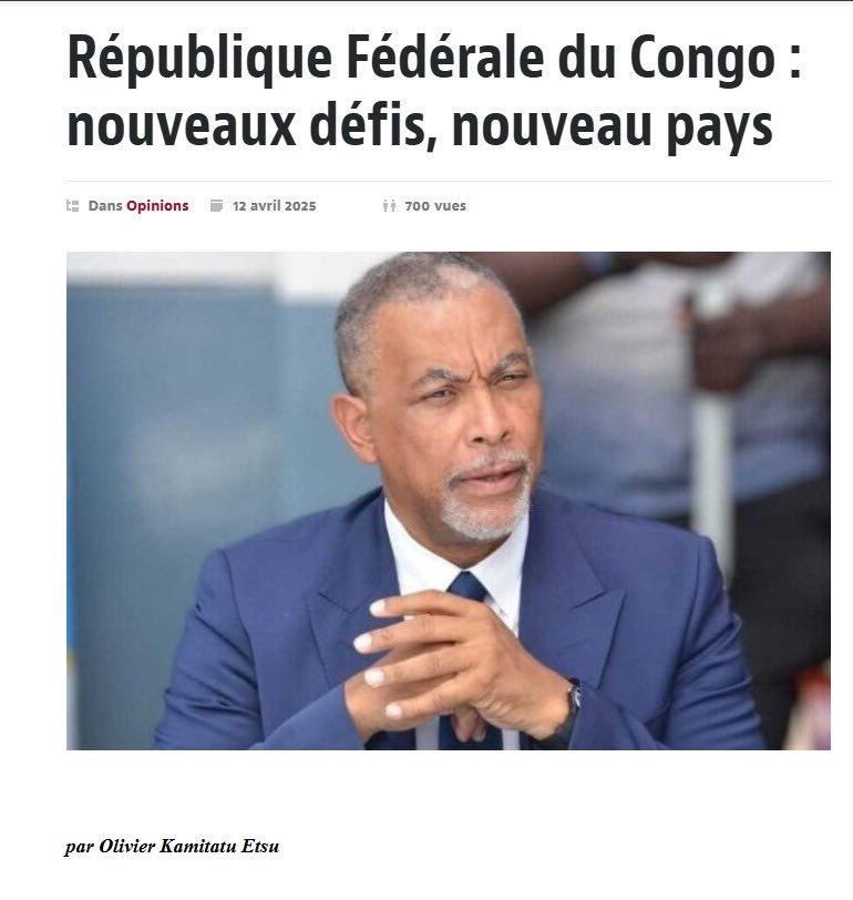 Il est certes vrai que le fédéralisme est un enjeu majeur dans le processus du développement d'un État en voie de disparition,mais attention, dans le contexte congolais ou le vouloir vivre ensemble pose encore un problème, le fédéralisme va ressuscité le démon des cessessions.