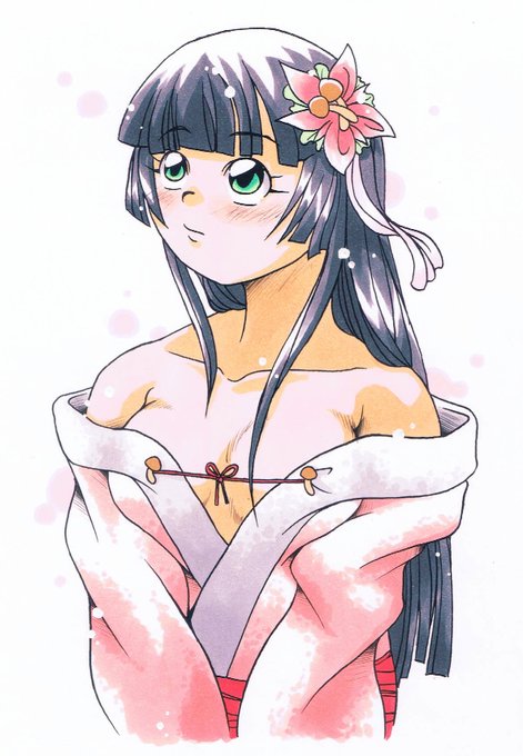 mixi時代に描いてたアナログイラストです。当時フォロワーさんが「なめこ姫」というタイトルの記事を書いてて、それを見た自分が何となくイメージして描いたものです。 